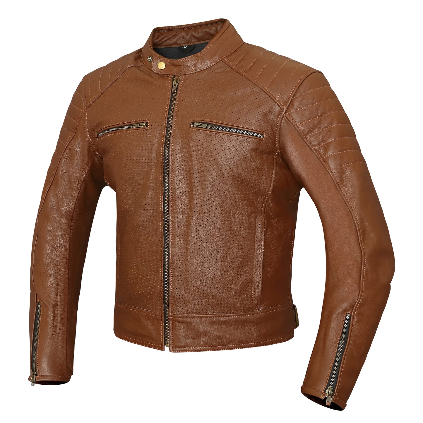 Blouson moto Xavia Misano pour homme en cuir de vachette véritable avec protection certifiée CE de niveau 2