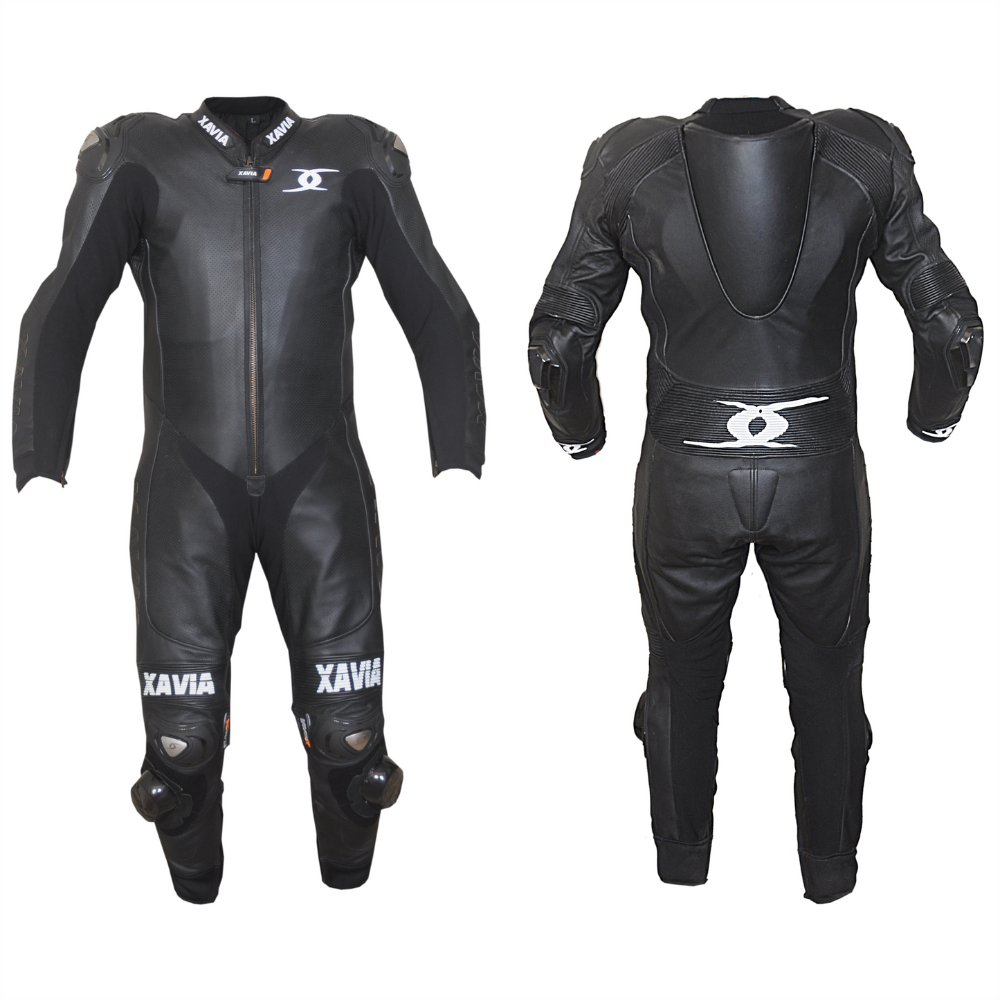 Xavia X - Combinaison de moto en cuir de vachette certifiée AAA CE avec armure